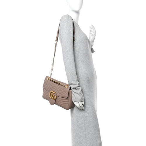 Calfskin Matelasse Medium GG Marmont Shoulder Bag Porcelain Rose