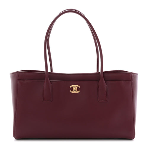 Calfskin Archetype Small Shopping Tote Dark Burgundy
