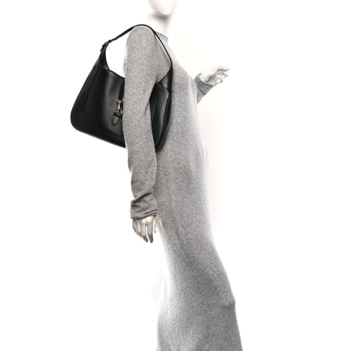 Ancora Calfskin Medium Jackie Shoulder Bag Black