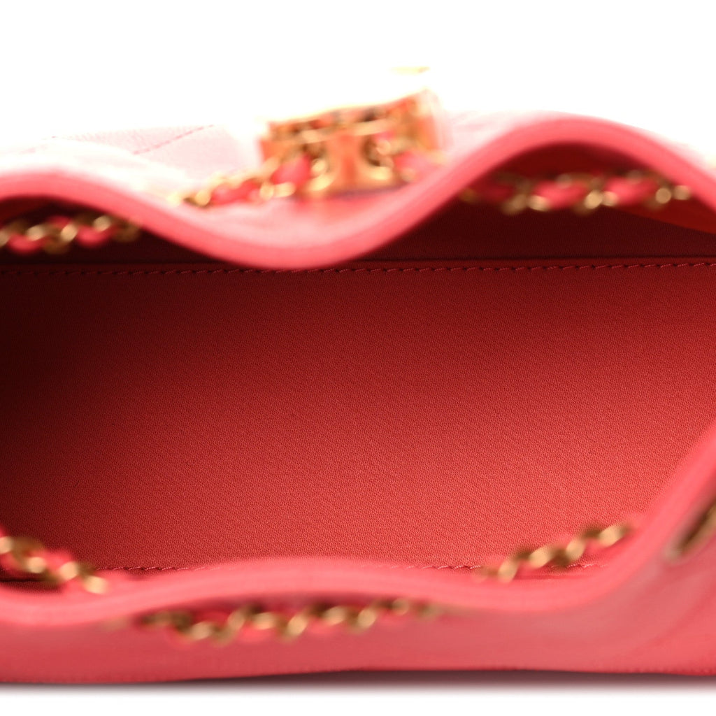 Caviar Quilted Mini Chanel 25 Handbag Coral