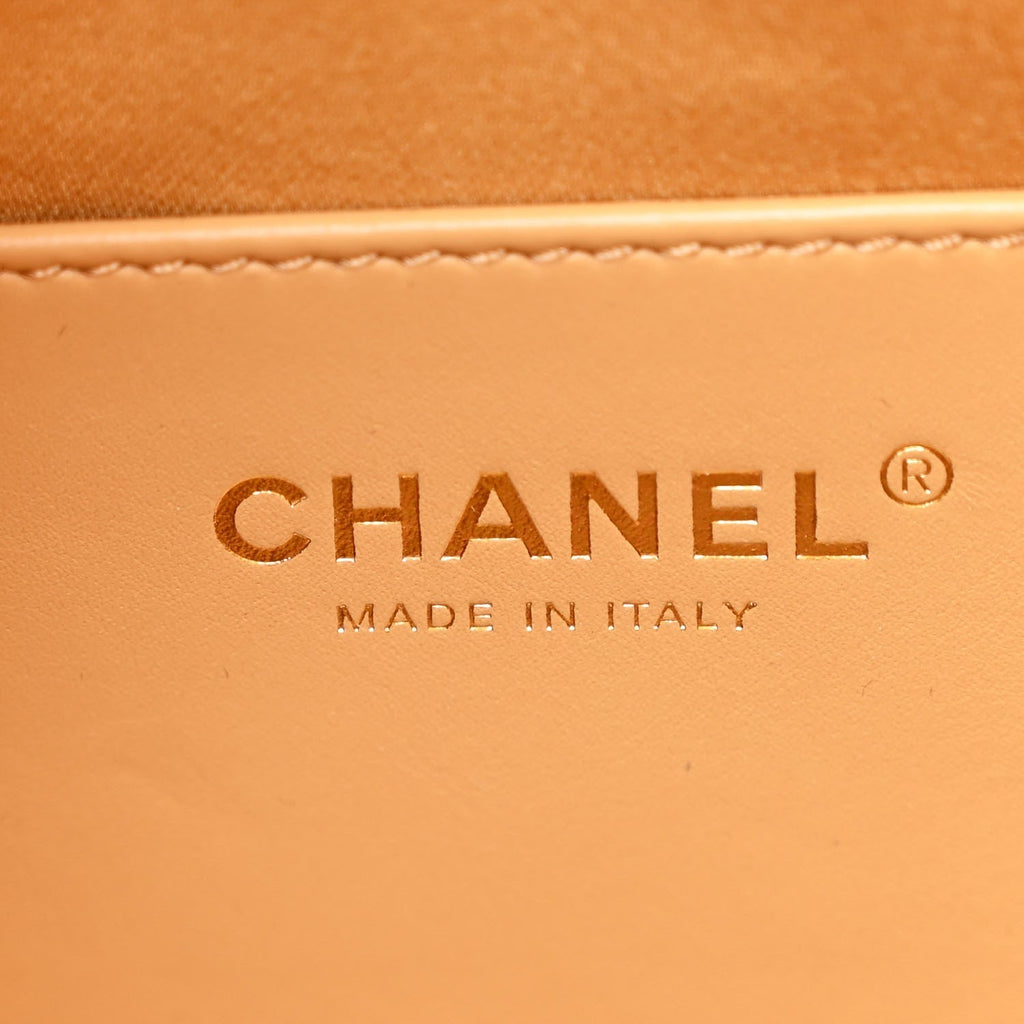 Suede Quilted Small Chanel 25 Handbag Beige