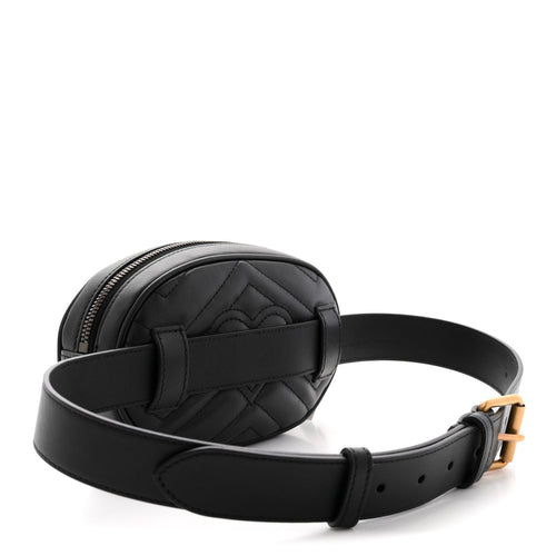 Calfskin Matelasse GG Marmont Belt Bag 75 30 Black