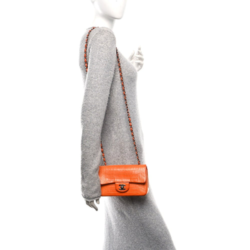 Alligator Mini Rectangular Flap Orange