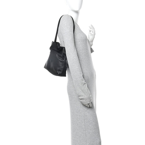 Calfskin Flamenco Knot Bag Black