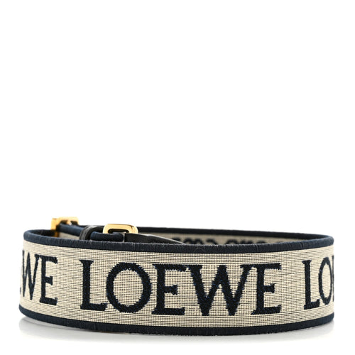 Calfskin Jacquard Anagram Loop Strap Navy Black