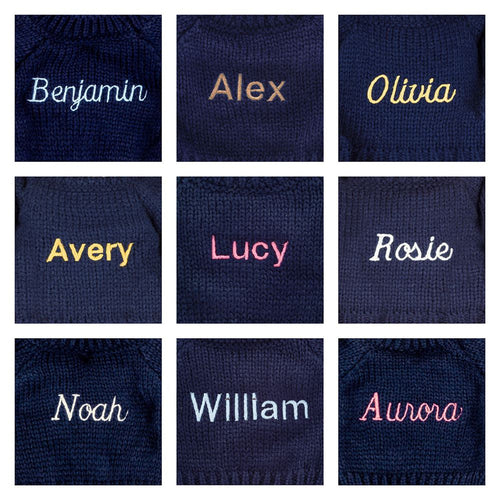 Blossom Beige Bunny 'Petal' with Personalized Navy Jumper