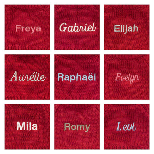 Bashful Black & Cream Puppy with Personalized Red Jumper