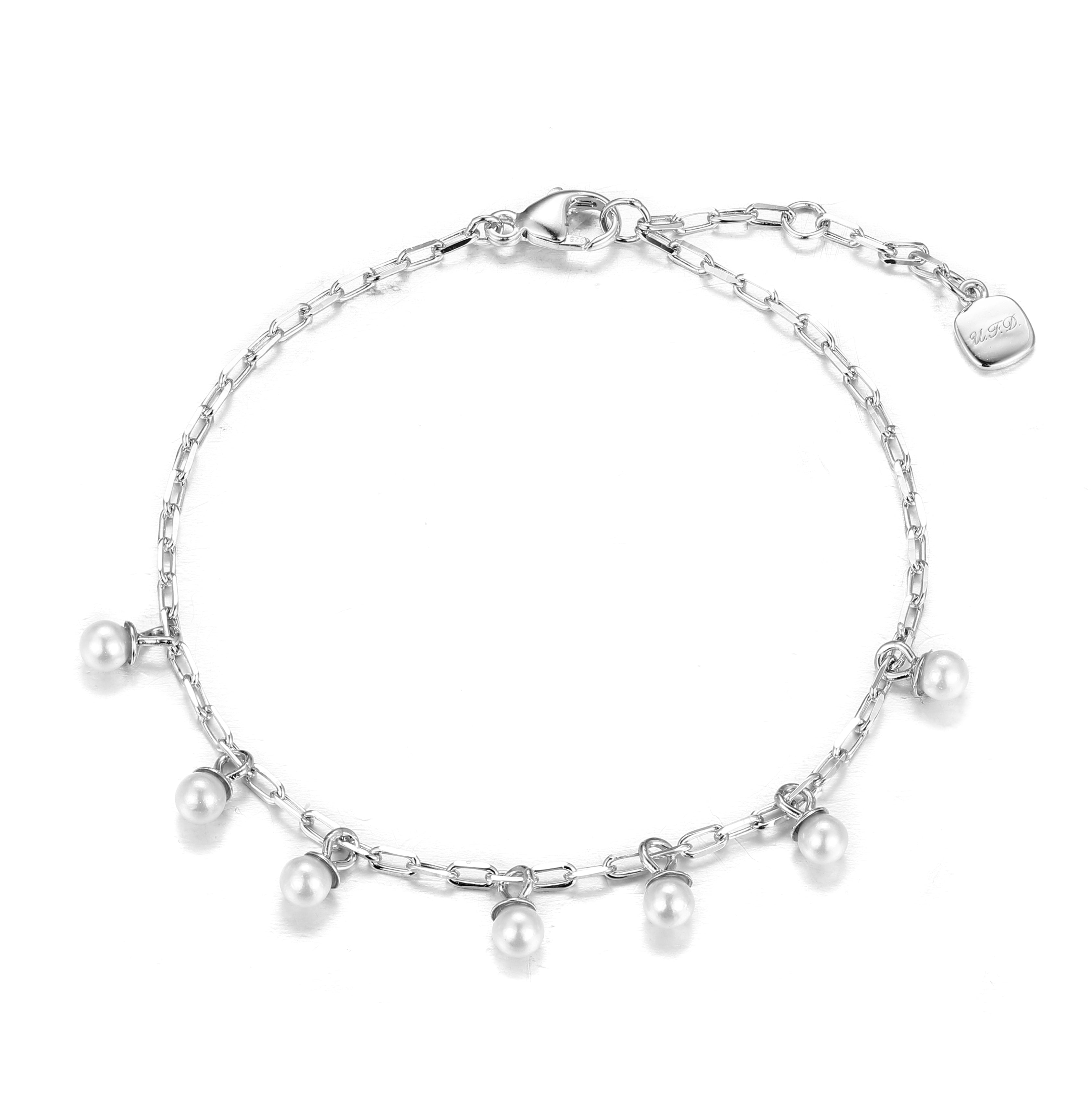 Mini Teardrop Pearl Pendant Bracelet